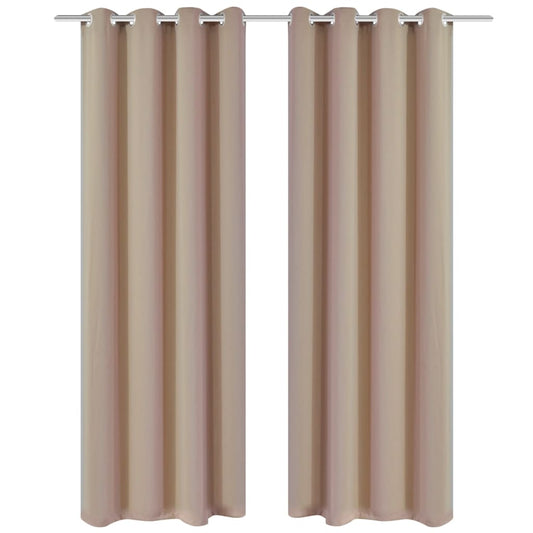 2 pcs Blackout Curtain Cream with Metal Eyelets 135x245cm