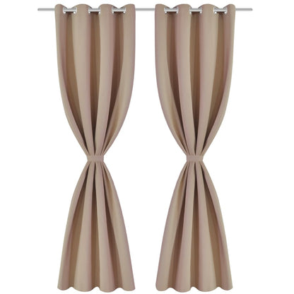 2 pcs Blackout Curtain Cream with Metal Eyelets 135x245cm