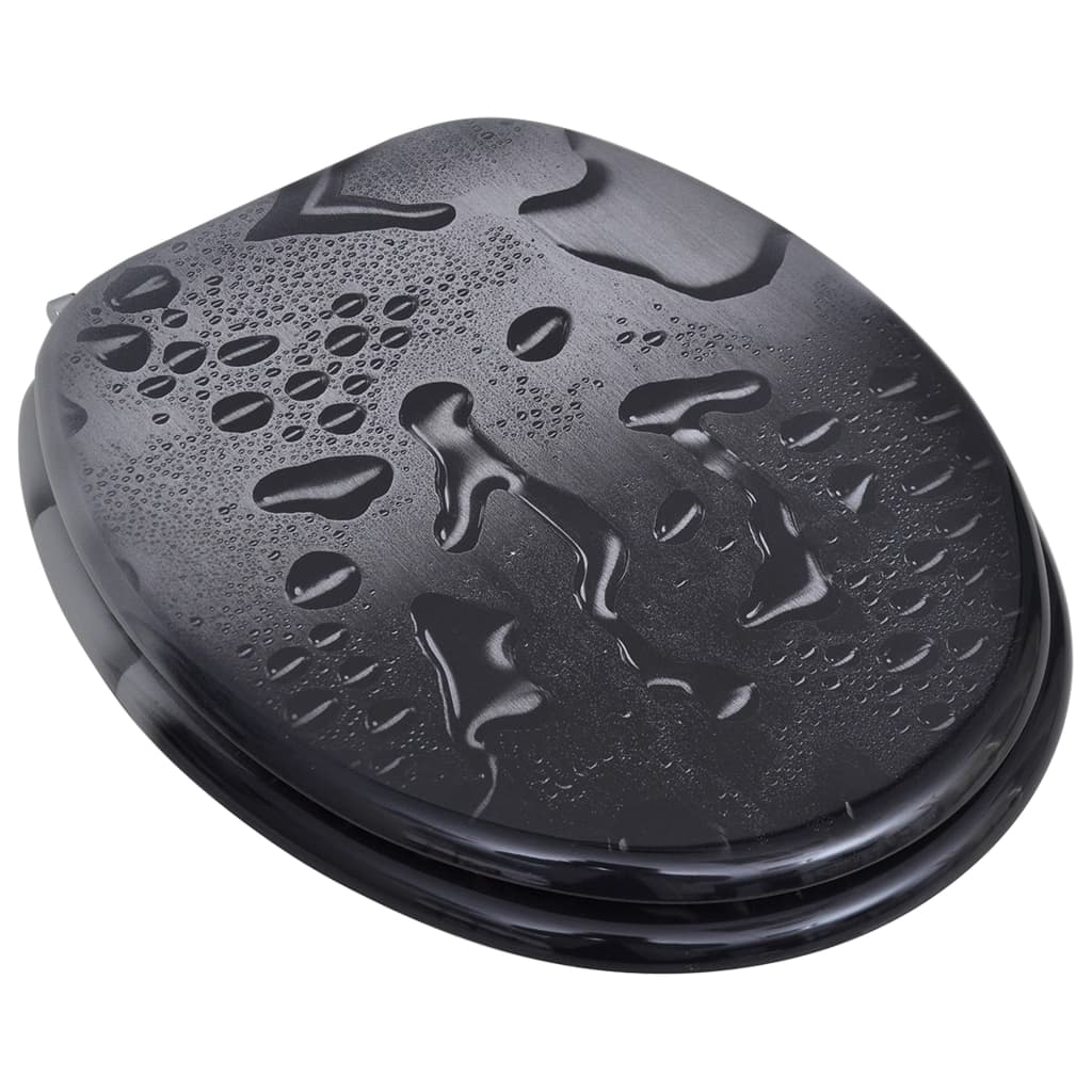 Toilet seat with water drop design cover