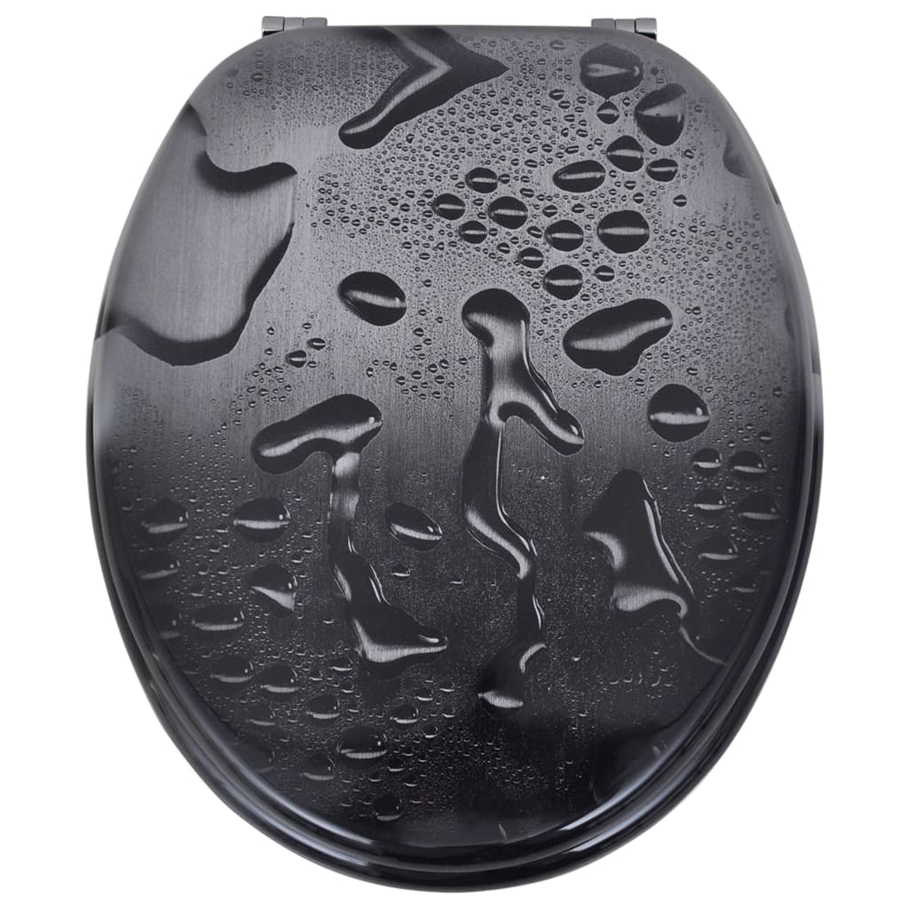 Toilet seat with water drop design cover