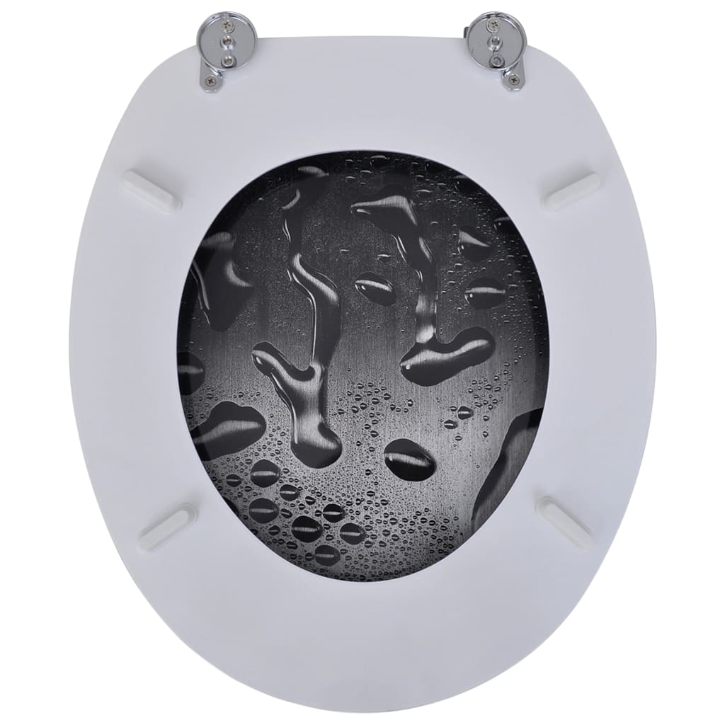 Toilet seat with water drop design cover