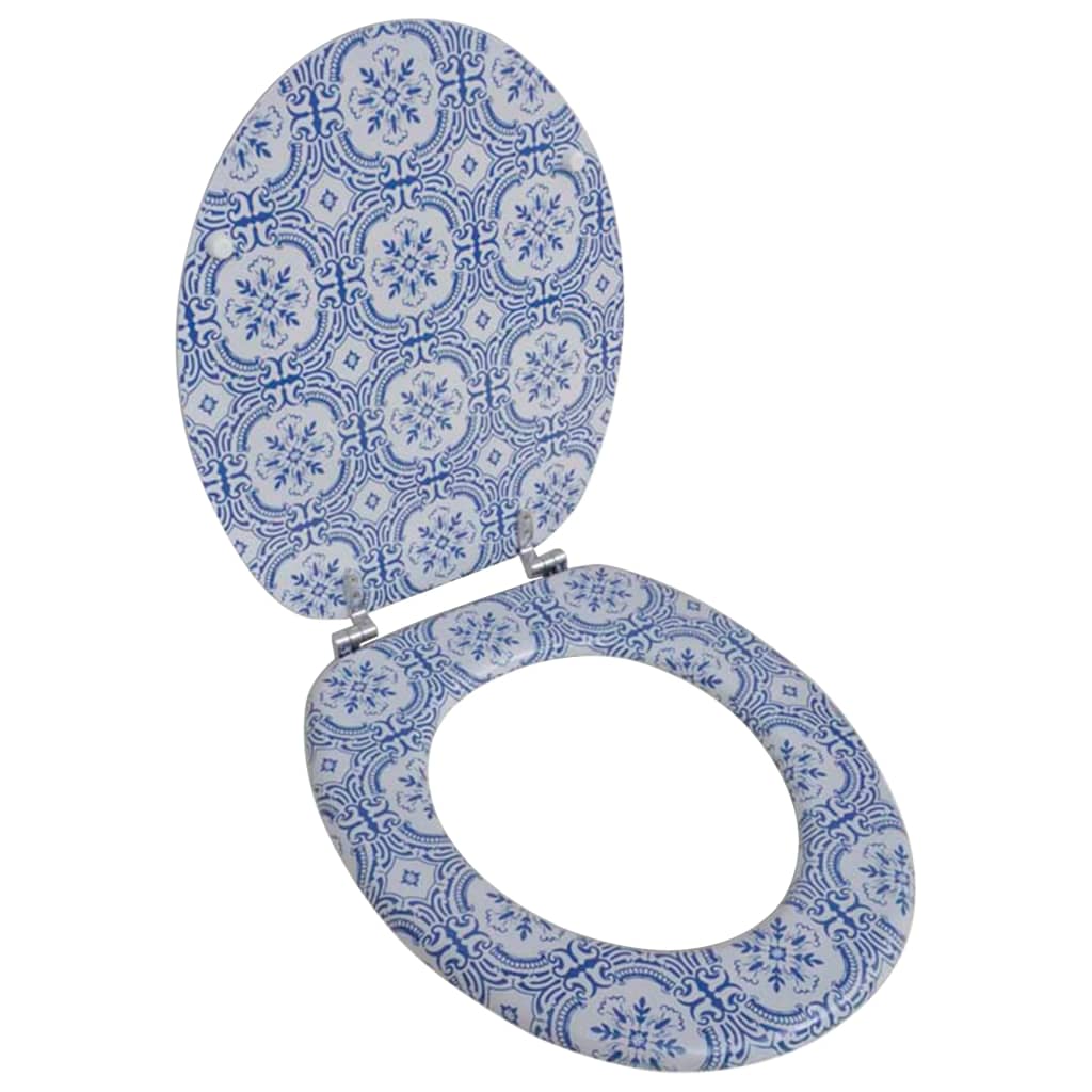 Toilet seat with porcelain design cover