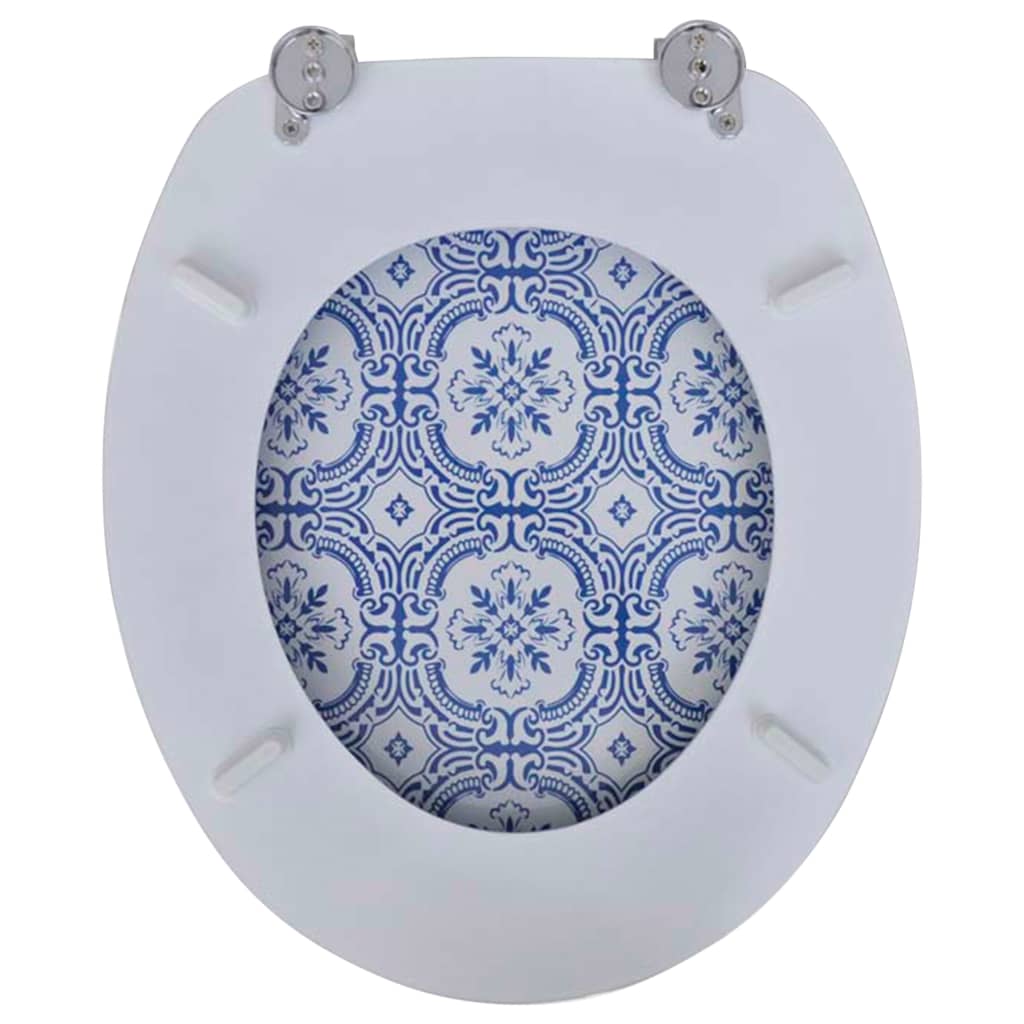 Toilet seat with porcelain design cover