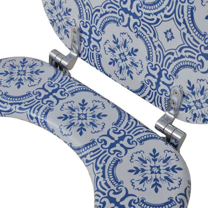 Toilet seat with porcelain design cover