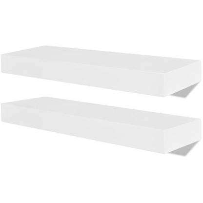 2 estantes de pared de MDF blanco Almacenamiento de libros/DVD