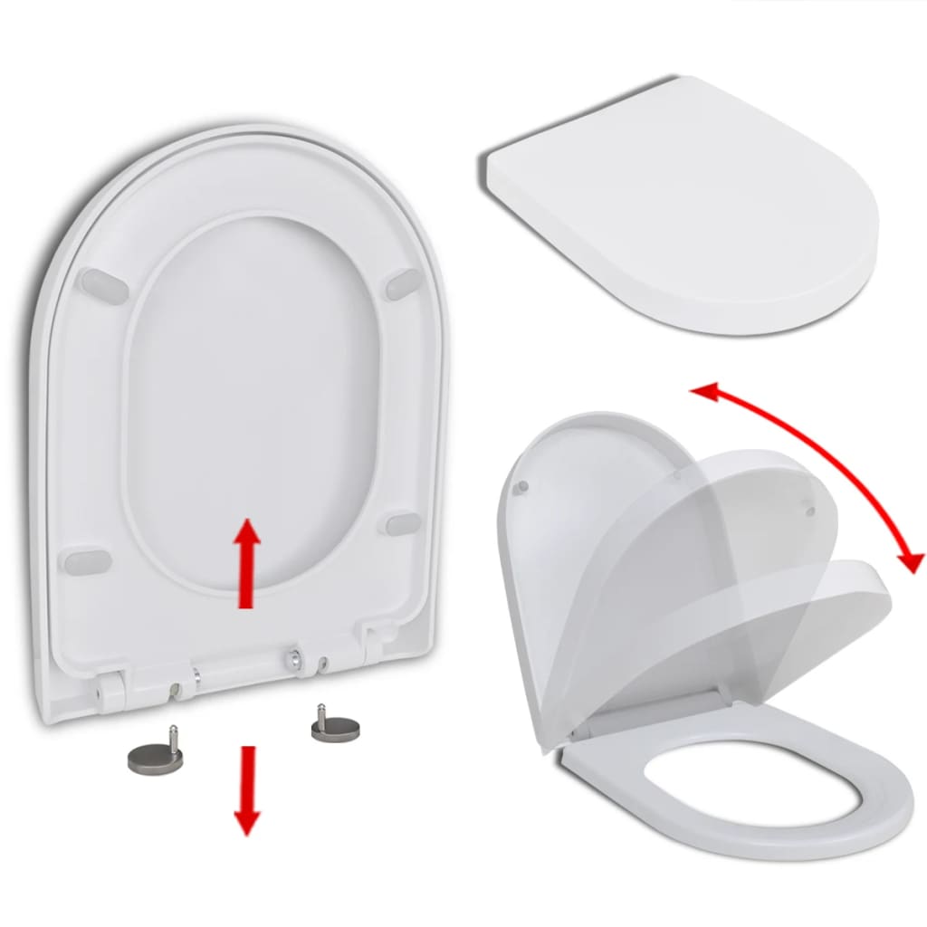 Soft Close Toilet Seat Quick Release Square