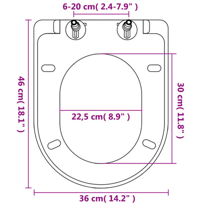 Soft Close Toilet Seat Quick Release Square