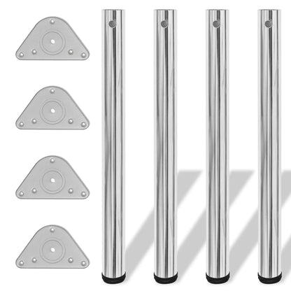 4 patas de mesa regulables en altura 710 mm Cromo