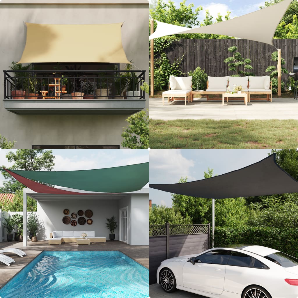 Vela parasol rectangular tela oxford 2x4 m crema