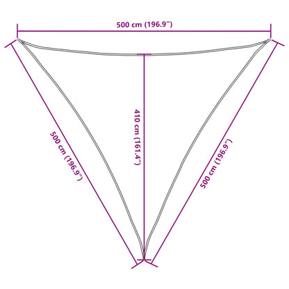 Vela parasol triangular tela oxford 5x5x5 m crema