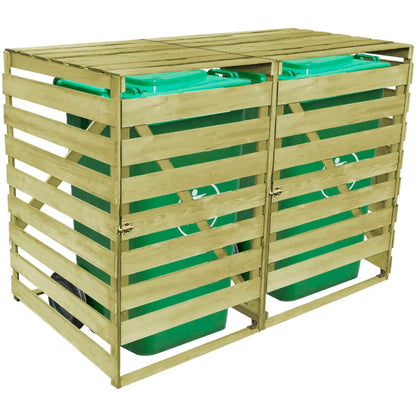 Abri pour poubelle double 240 L Bois imprégné