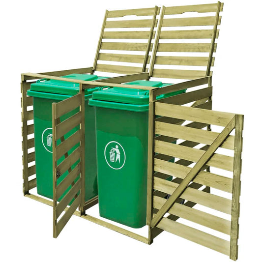 Abri pour poubelle double 240 L Bois imprégné