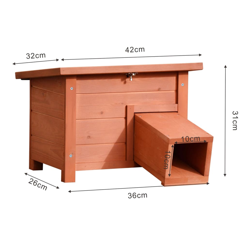 @Pet Hedgehog House Brown Wood