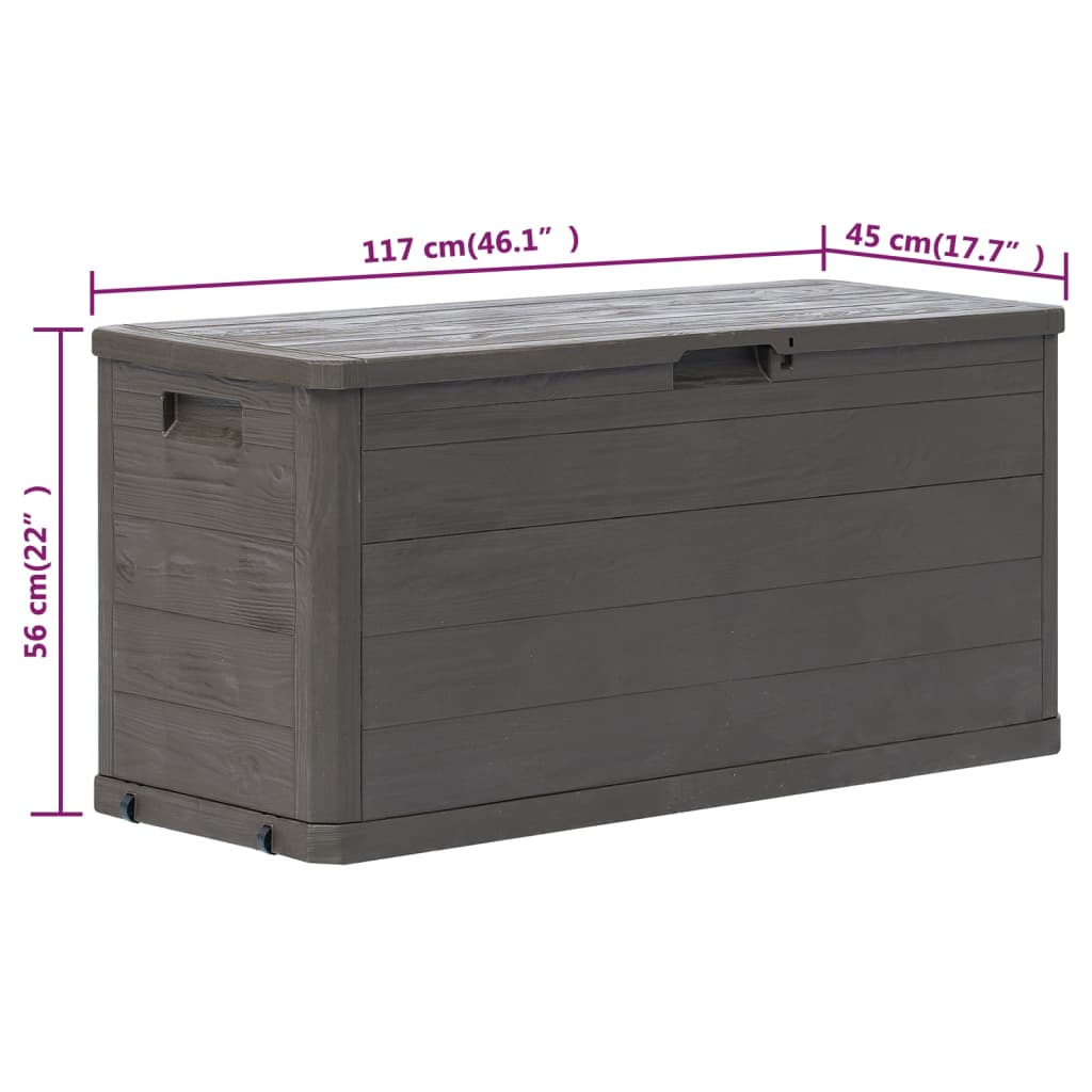 Boîte de rangement de jardin 280 L Marron