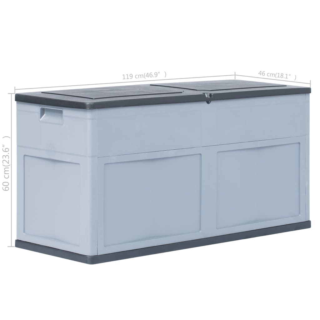 Boîte de rangement de jardin 320 L Gris Noir