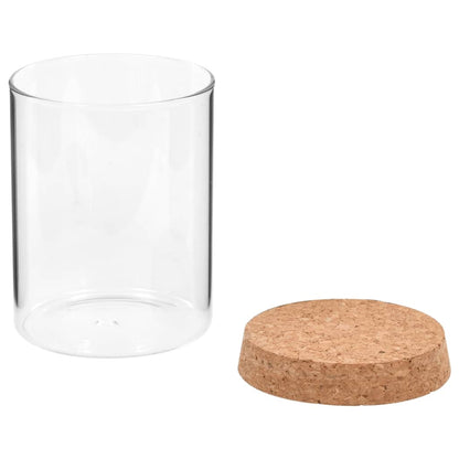 6 pcs Glass Storage Jars with Cork Lid 650ml