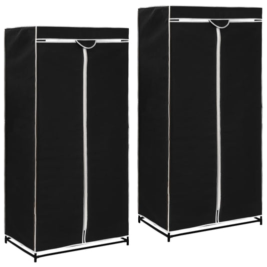 2 pcs Wardrobes Black 75x50x160 cm