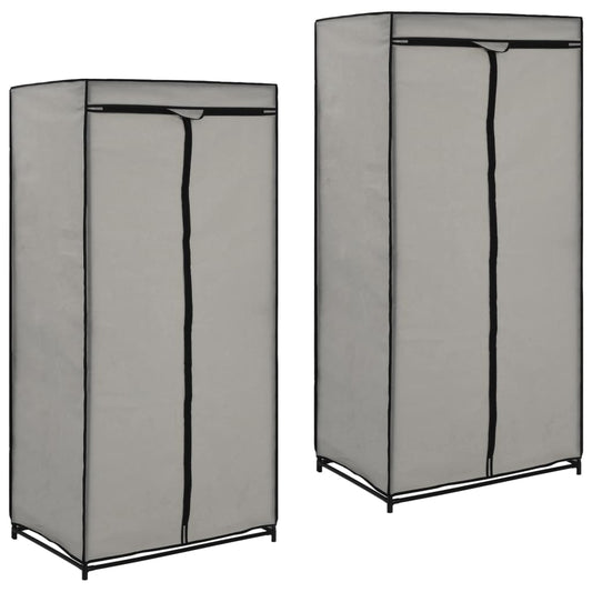 2 pcs Wardrobes Gray 75x50x160 cm