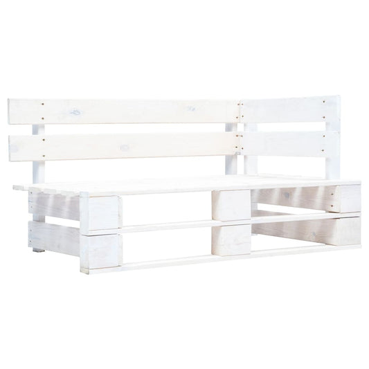 Banc d'angle palette de jardin bois blanc