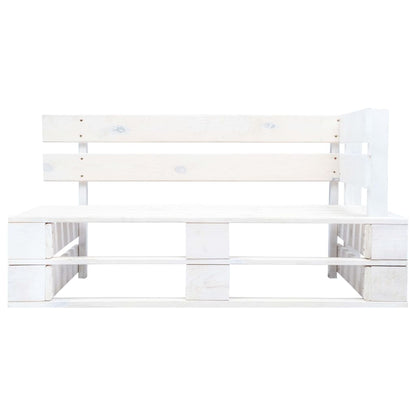 Banc d'angle palette de jardin bois blanc