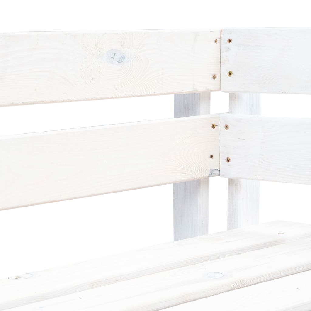 Banc d'angle palette de jardin bois blanc