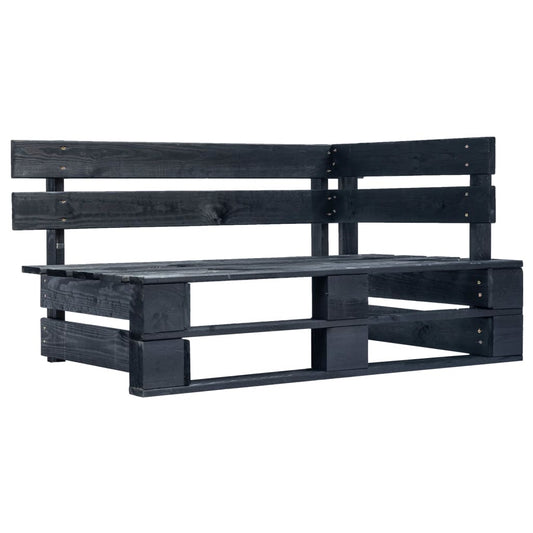 Banc d'angle palette de jardin bois noir