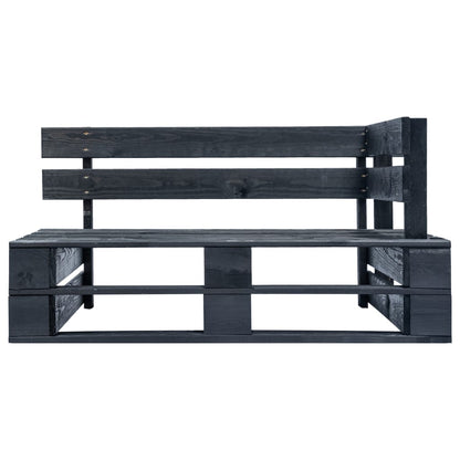 Banc d'angle palette de jardin bois noir