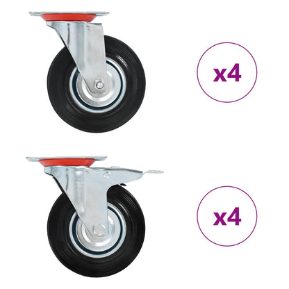 8 pcs Roulettes pivotantes 125 mm