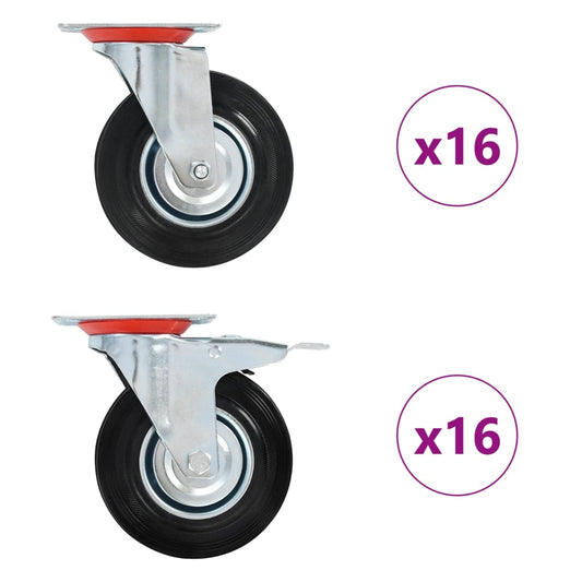 32 pcs Roulettes pivotantes 125 mm