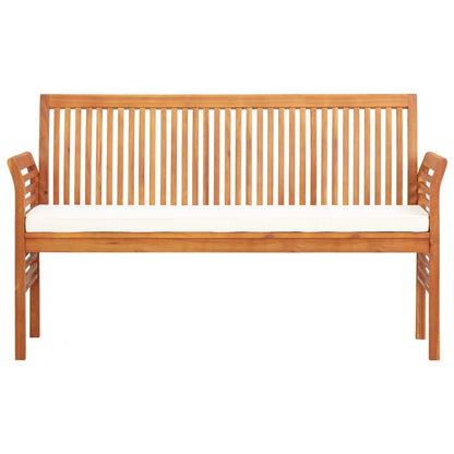 Banc de jardin 3 places avec coussin 150cm Bois d'acacia massif