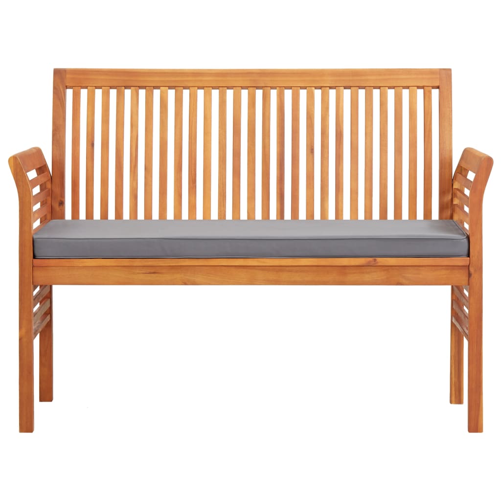 Banc de jardin 2 places avec coussin 120cm Bois d'acacia massif