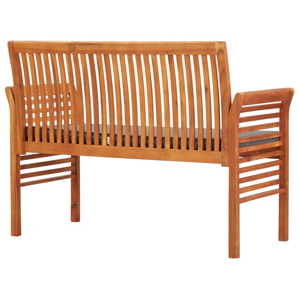 Banc de jardin 2 places avec coussin 120cm Bois d'acacia massif