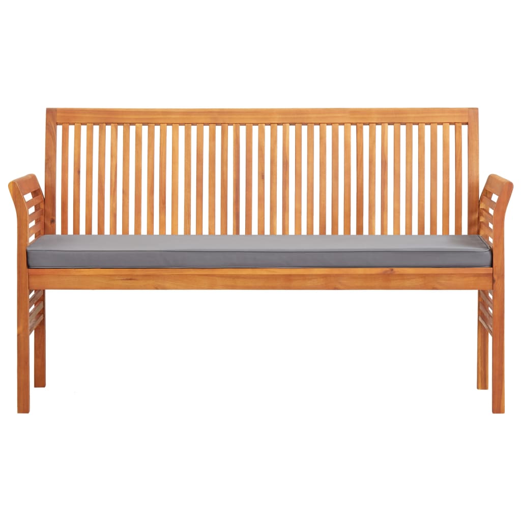 Banc de jardin 3 places avec coussin 150cm Bois d'acacia massif