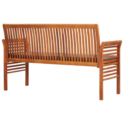 Banc de jardin 3 places avec coussin 150cm Bois d'acacia massif