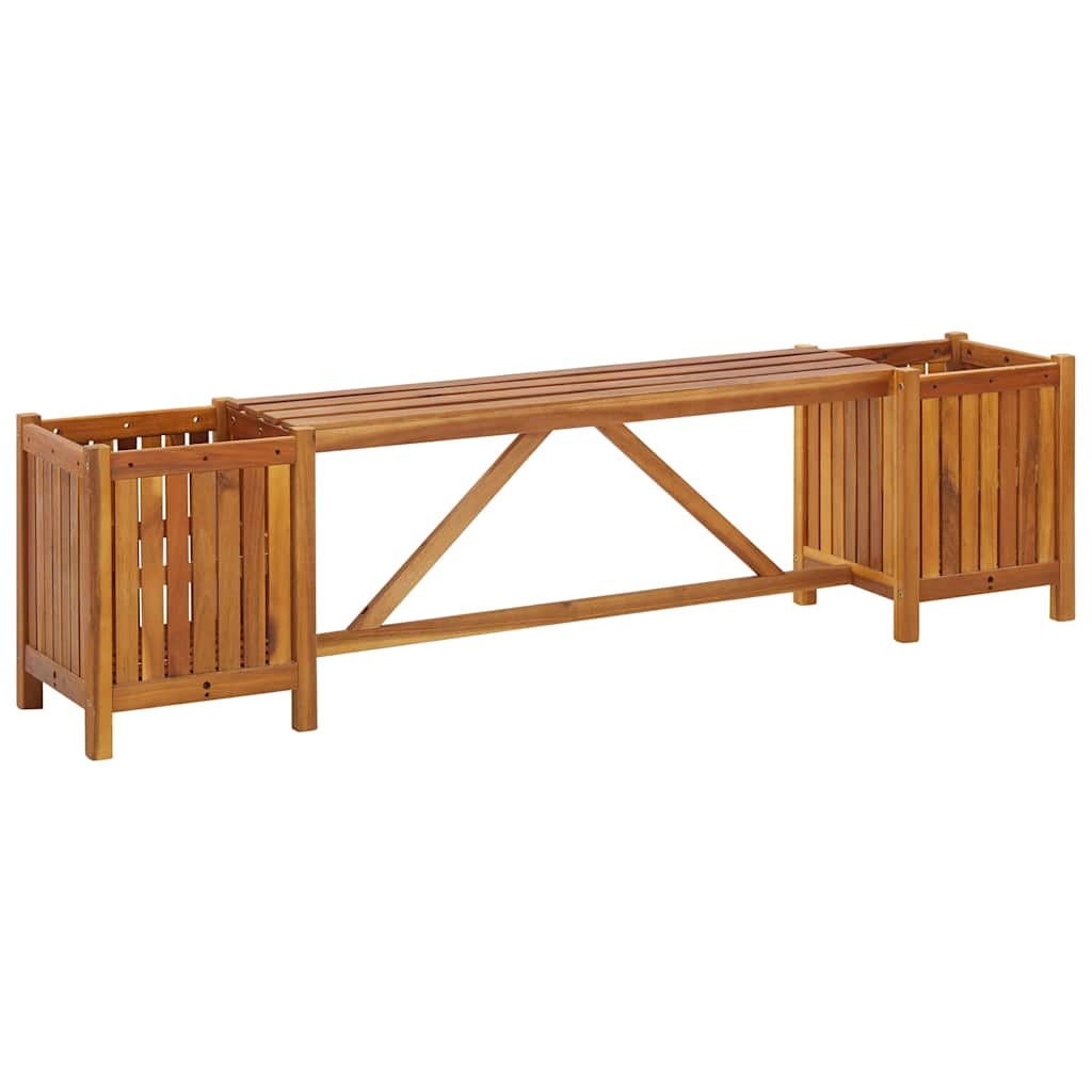 Banc de jardin avec 2 jardinières 150x30x40 cm Bois d'acacia