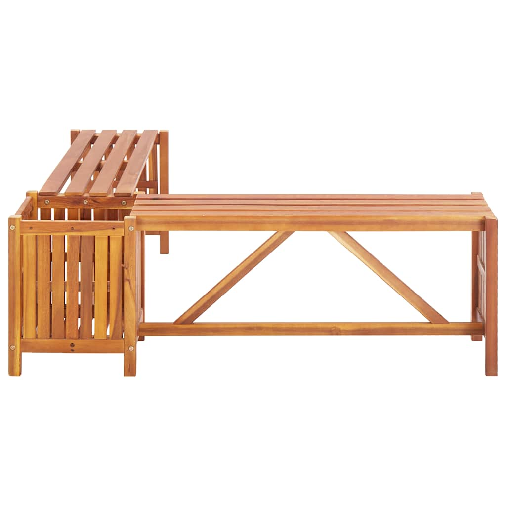 Banc de jardin et jardinière 117x117x40 cm Bois solide d'acacia