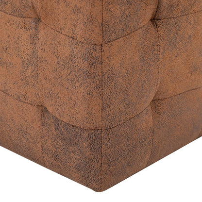 2 pcs Poufs Marron 30 x 30 x 30 cm Similicuir daim