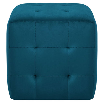 2 pcs Poufs Bleu 30 x 30 x 30 cm Tissu velours