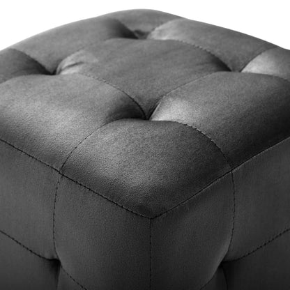 2 pcs Poufs Noir 30 x 30 x 30 cm Tissu velours