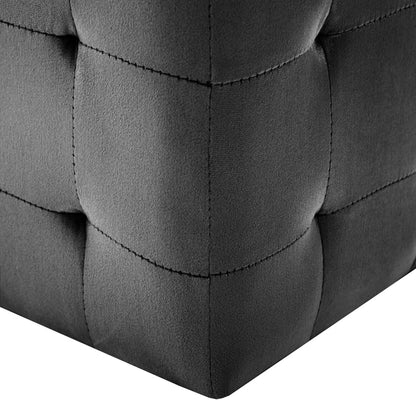 2 pcs Poufs Noir 30 x 30 x 30 cm Tissu velours