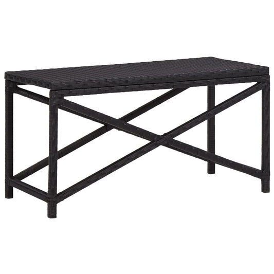 Banc de jardin 80 cm Résine tressée Noir