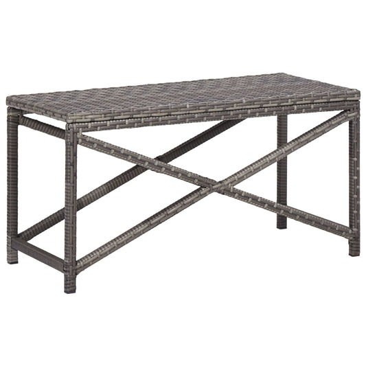 Banc de jardin 80 cm Résine tressée Gris