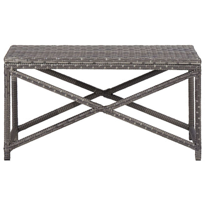 Banc de jardin 80 cm Résine tressée Gris