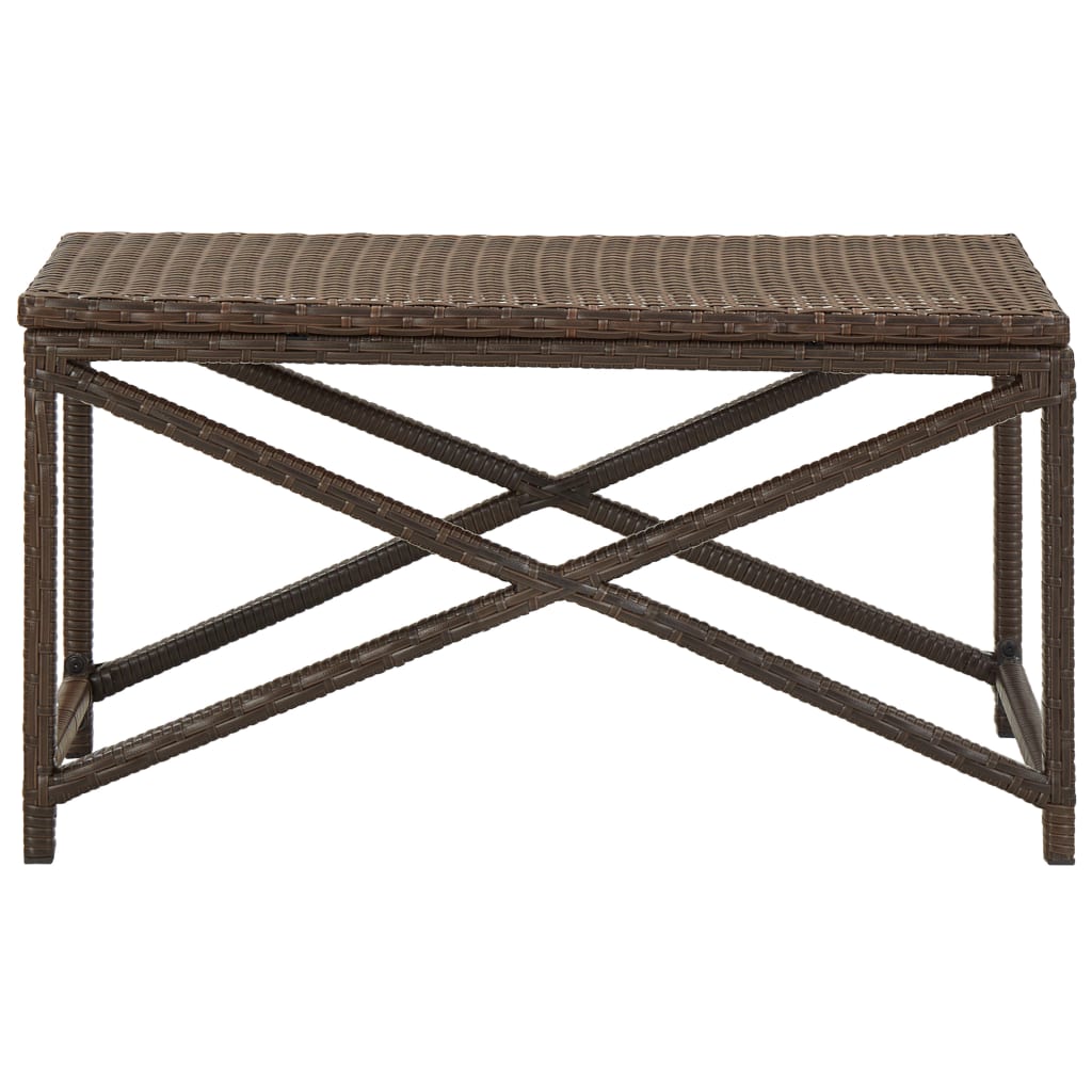 Banc de jardin 80 cm Résine tressée Marron