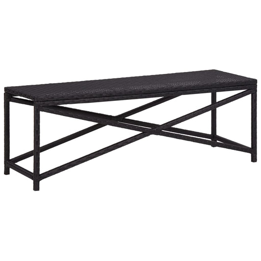 Banc de jardin 120 cm Résine tressée Noir