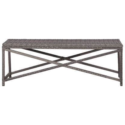 Banc de jardin 120 cm Résine tressée Gris