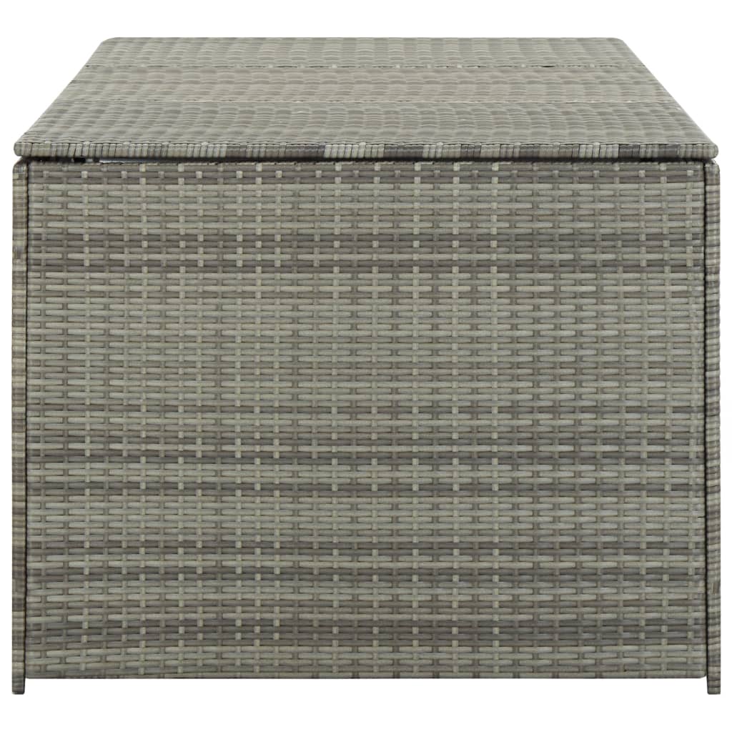 Boîte de rangement de jardin résine tressée 180x90x70 cm gris