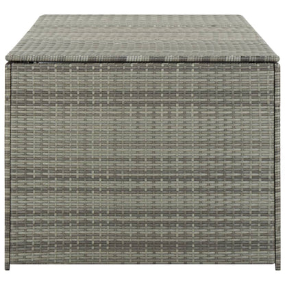 Boîte de rangement de jardin résine tressée 180x90x70 cm gris