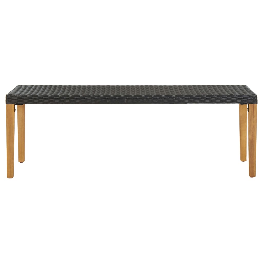 Garden bench 80 cm Black woven resin