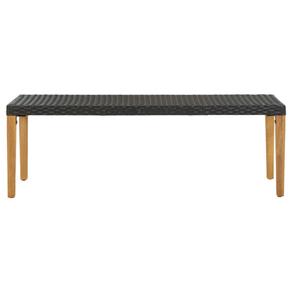 Garden bench 80 cm Black woven resin